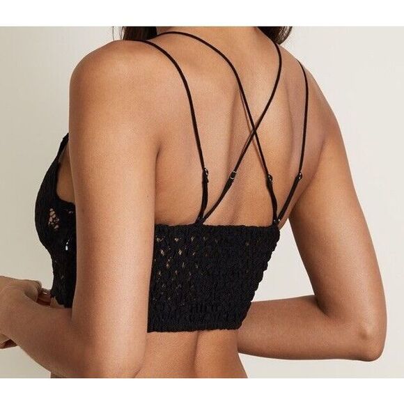 Free People Adella Bralette Sz Small Set Of 2 White & Black. NWOT Display Models - Picture 16 of 16